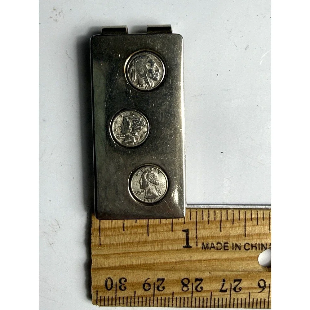Vintage 1980's Anson Gold Tone Money Clip, Decorative Mini US Loose Change